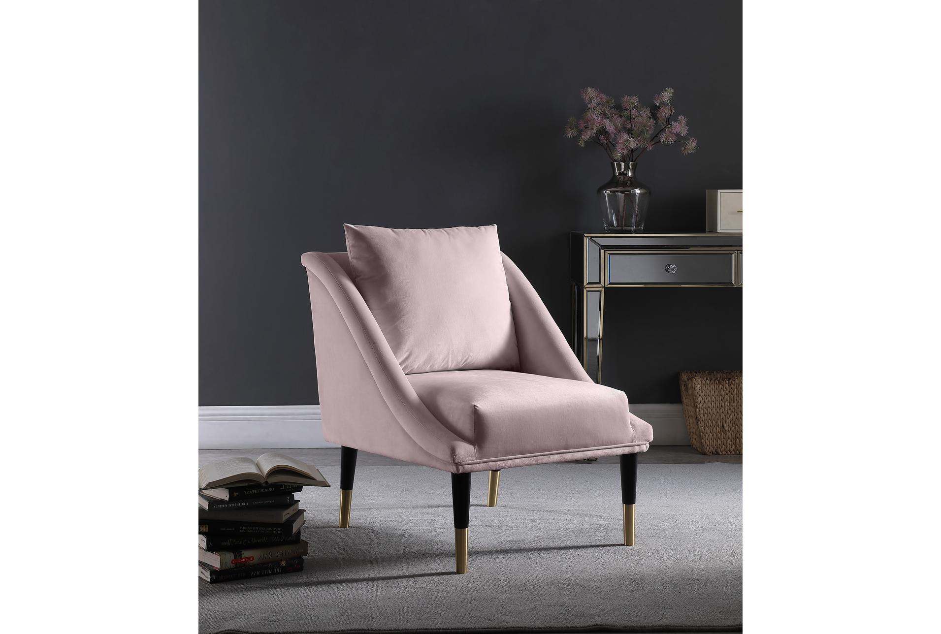 elegante pink velvet accent chair with accent pillow | fabric 12 elegante pink velvet accent chair with accent pillow | fabric