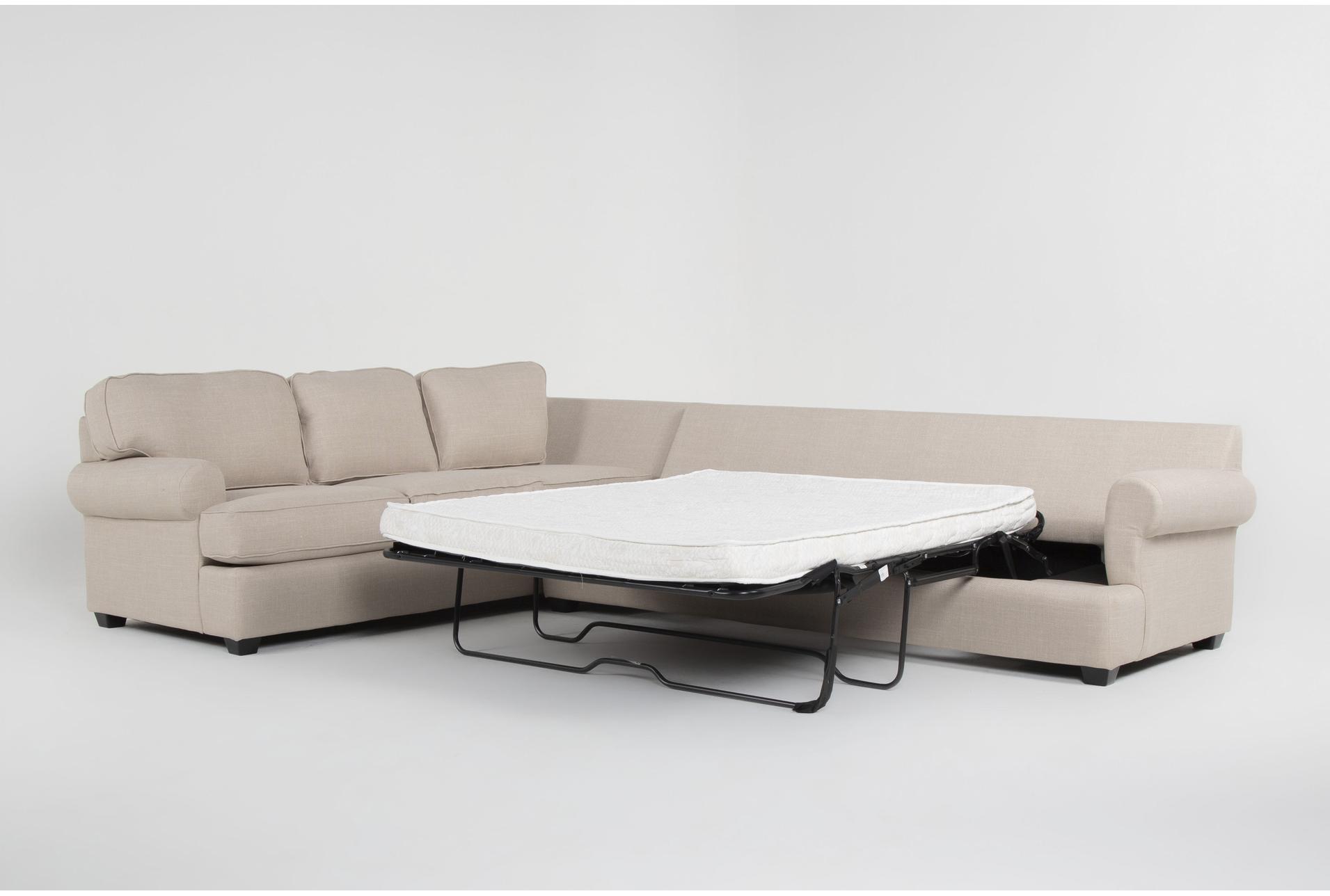 hampstead ii beige linen 140" 2 piece sectional with right arm facing queen sleeper sofa chaise | fabric | rolled arms 9 hampstead ii beige linen 140" 2 piece sectional with right arm facing queen sleeper sofa chaise | fabric | rolled arms