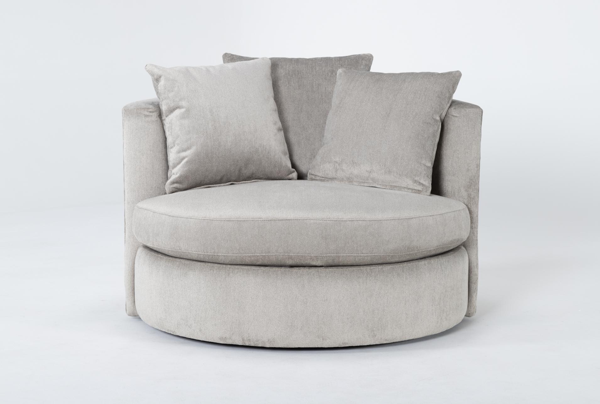 gibson fog grey chenille 49" fabric oversized swivel cuddler | armchair | with arms | lounge | with arms 1 gibson fog grey chenille 49" fabric oversized swivel cuddler | armchair | with arms | lounge | with arms
