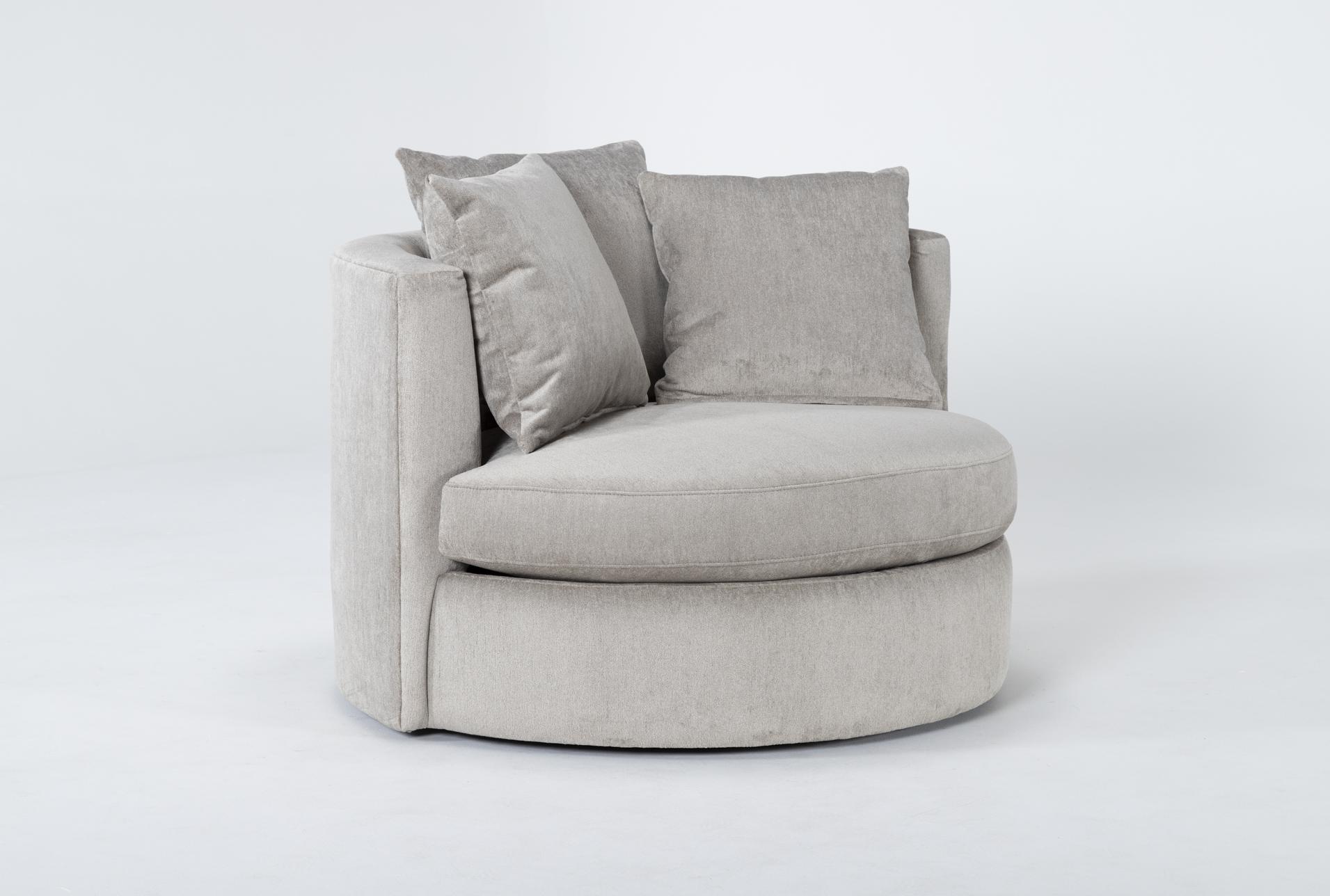gibson fog grey chenille 49" fabric oversized swivel cuddler | armchair | with arms | lounge | with arms 10 gibson fog grey chenille 49" fabric oversized swivel cuddler | armchair | with arms | lounge | with arms