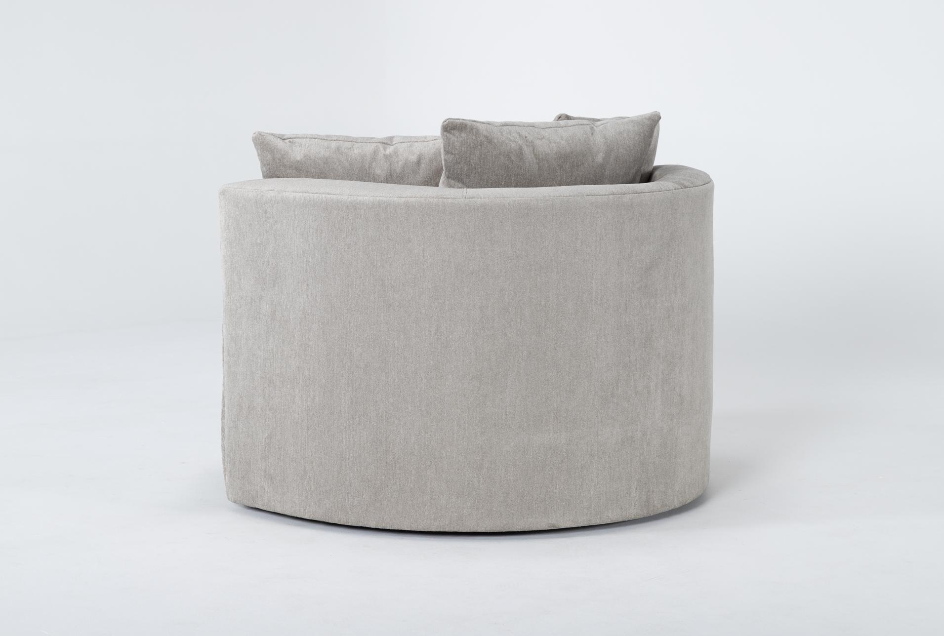 gibson fog grey chenille 49" fabric oversized swivel cuddler | armchair | with arms | lounge | with arms 15 gibson fog grey chenille 49" fabric oversized swivel cuddler | armchair | with arms | lounge | with arms