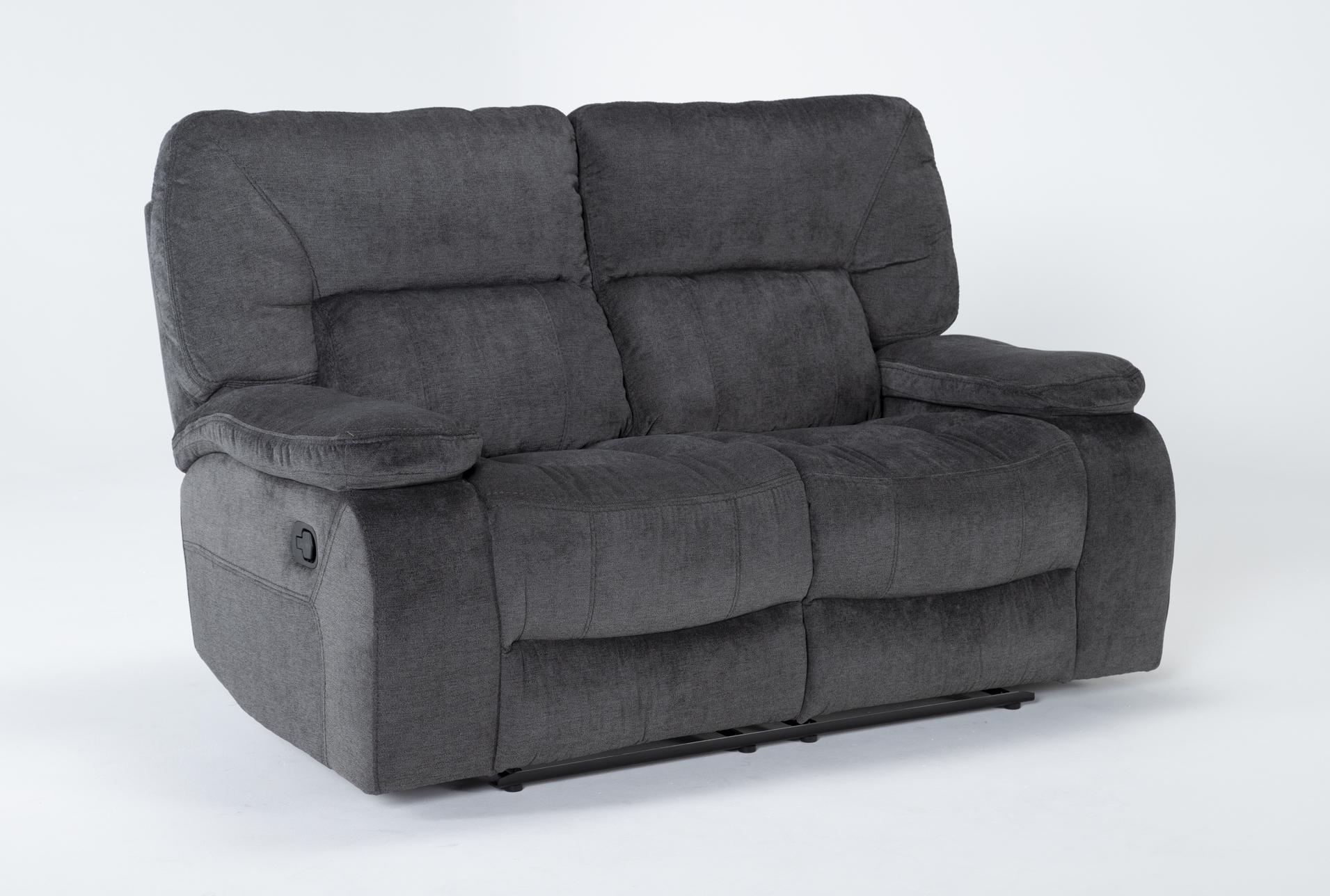 chadrick grey polyester 64" manual reclining loveseat 9 chadrick grey polyester 64" manual reclining loveseat