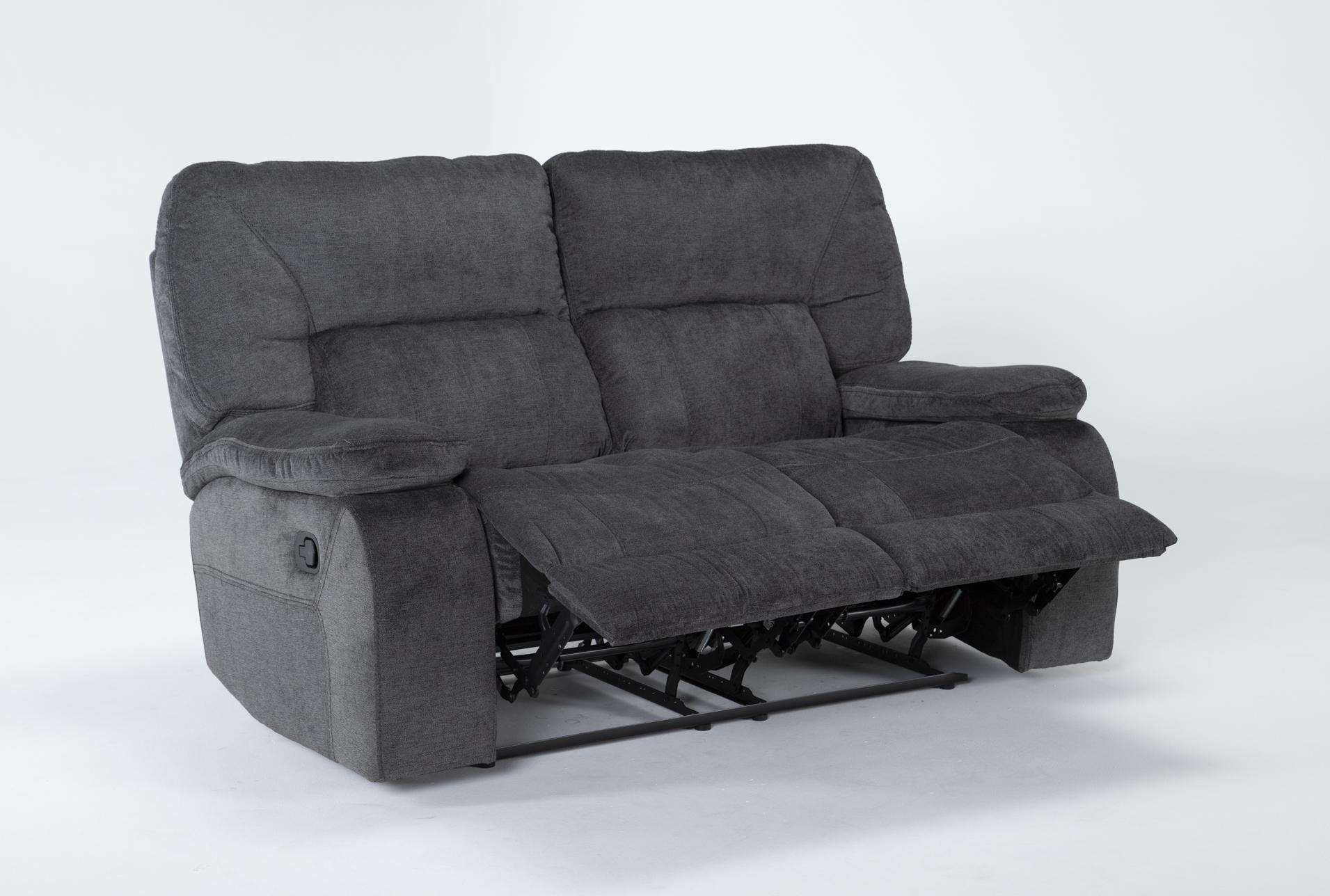 chadrick grey polyester 64" manual reclining loveseat 10 chadrick grey polyester 64" manual reclining loveseat