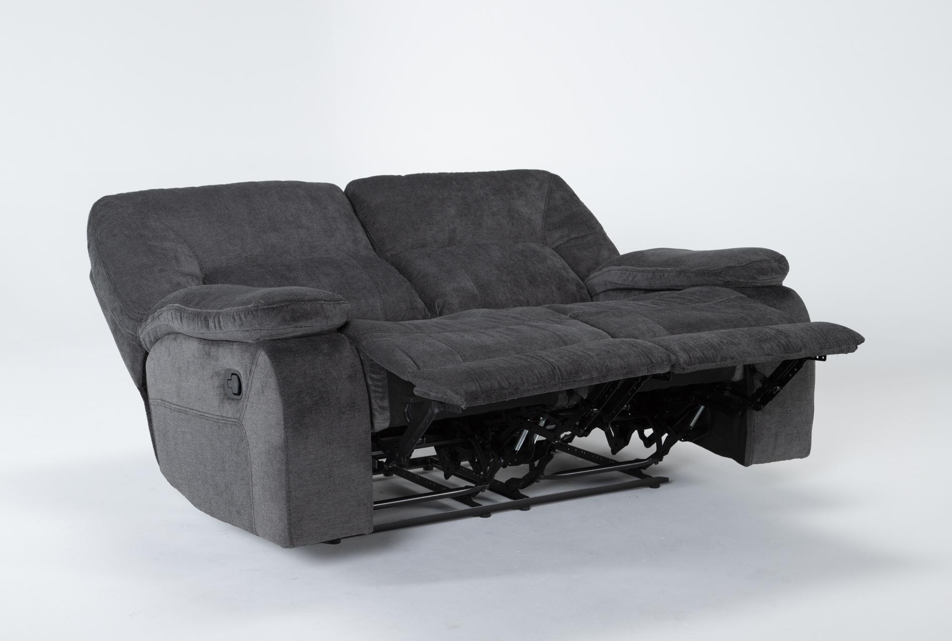 chadrick grey polyester 64" manual reclining loveseat 11 chadrick grey polyester 64" manual reclining loveseat