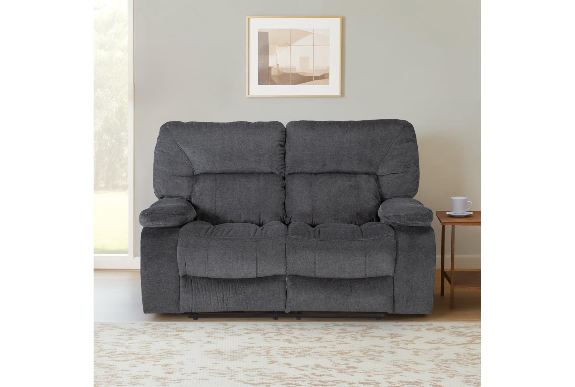 chadrick grey polyester 64" manual reclining loveseat 14 chadrick grey polyester 64" manual reclining loveseat