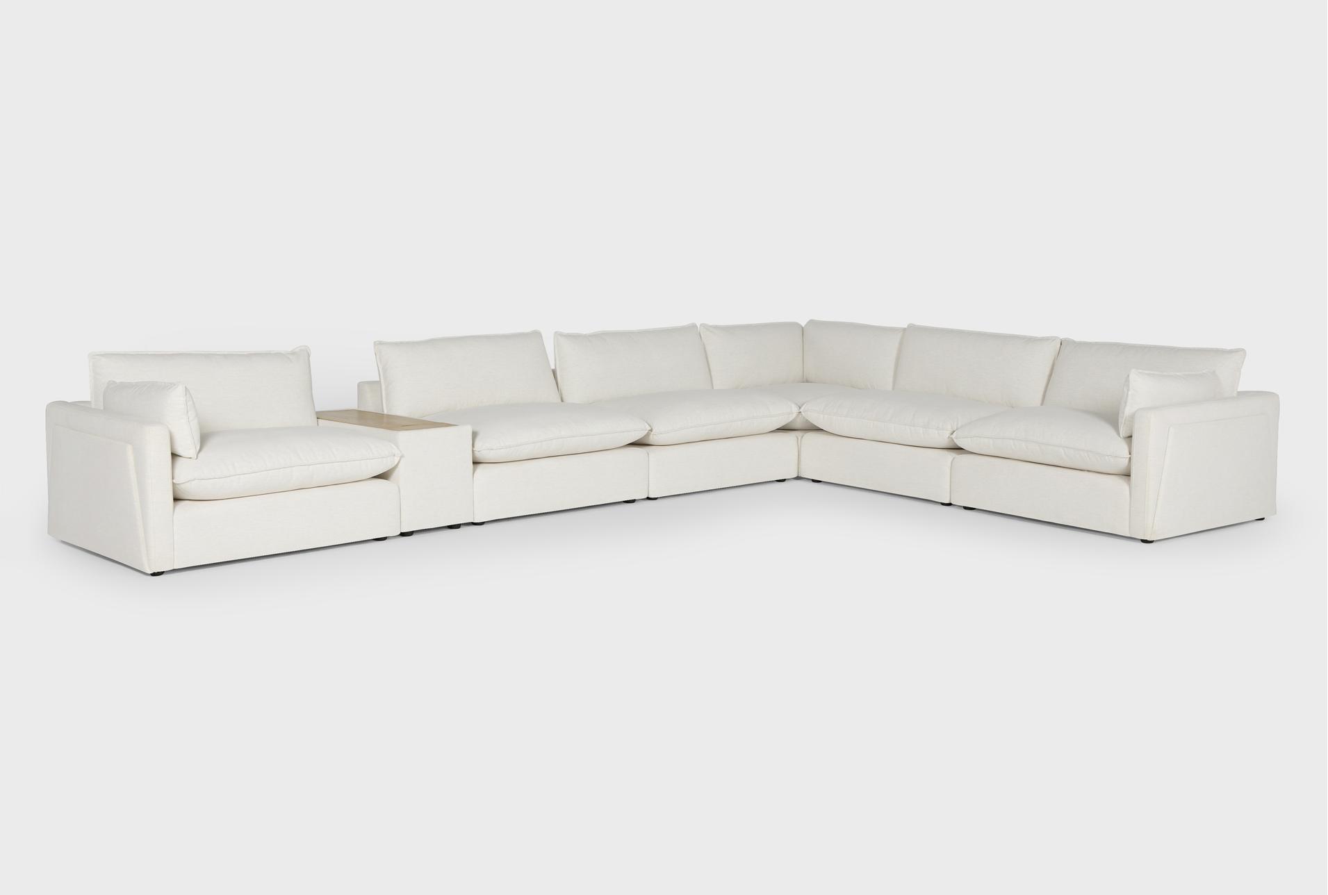 getaway white 199" 7 piece modular sectional with console | featuring crypton performance 1 getaway white 199" 7 piece modular sectional with console | featuring crypton performance
