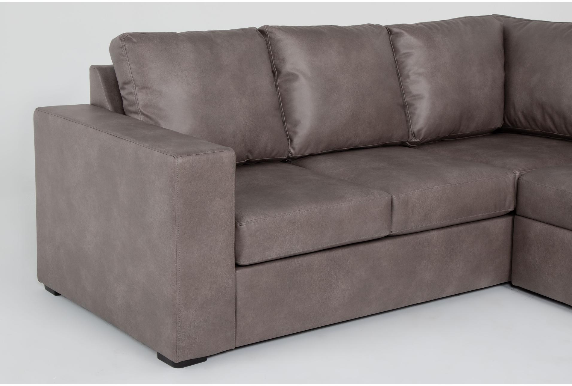 sebastian taupe brown faux leather 109" 2 piece sectional with right arm facing convertible loveseat | fabric | sleeper 10 sebastian taupe brown faux leather 109" 2 piece sectional with right arm facing convertible loveseat | fabric | sleeper