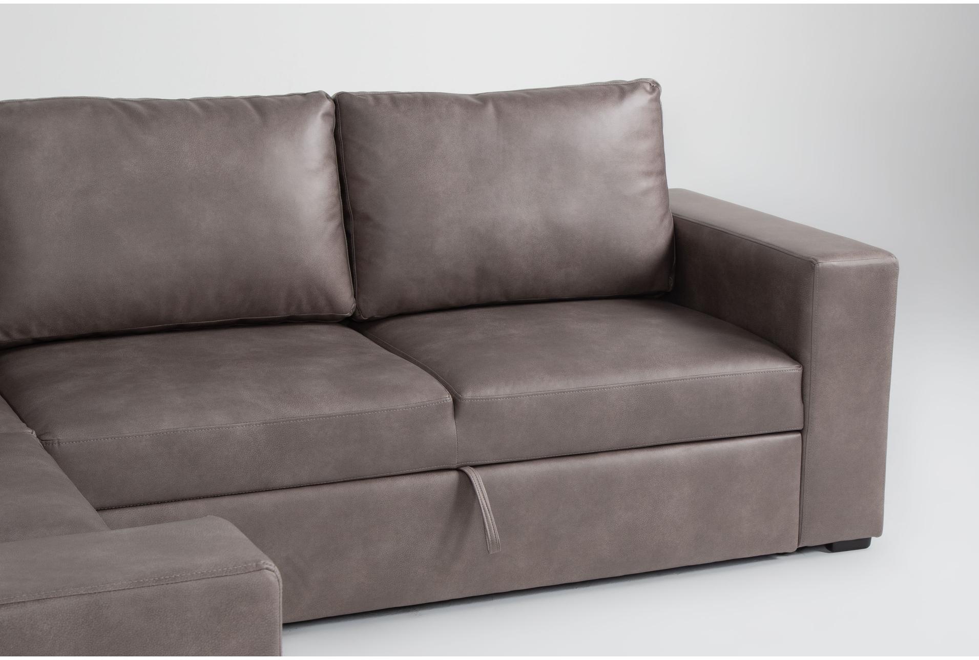 sebastian taupe brown faux leather 109" 2 piece sectional with right arm facing convertible loveseat | fabric | sleeper 11 sebastian taupe brown faux leather 109" 2 piece sectional with right arm facing convertible loveseat | fabric | sleeper