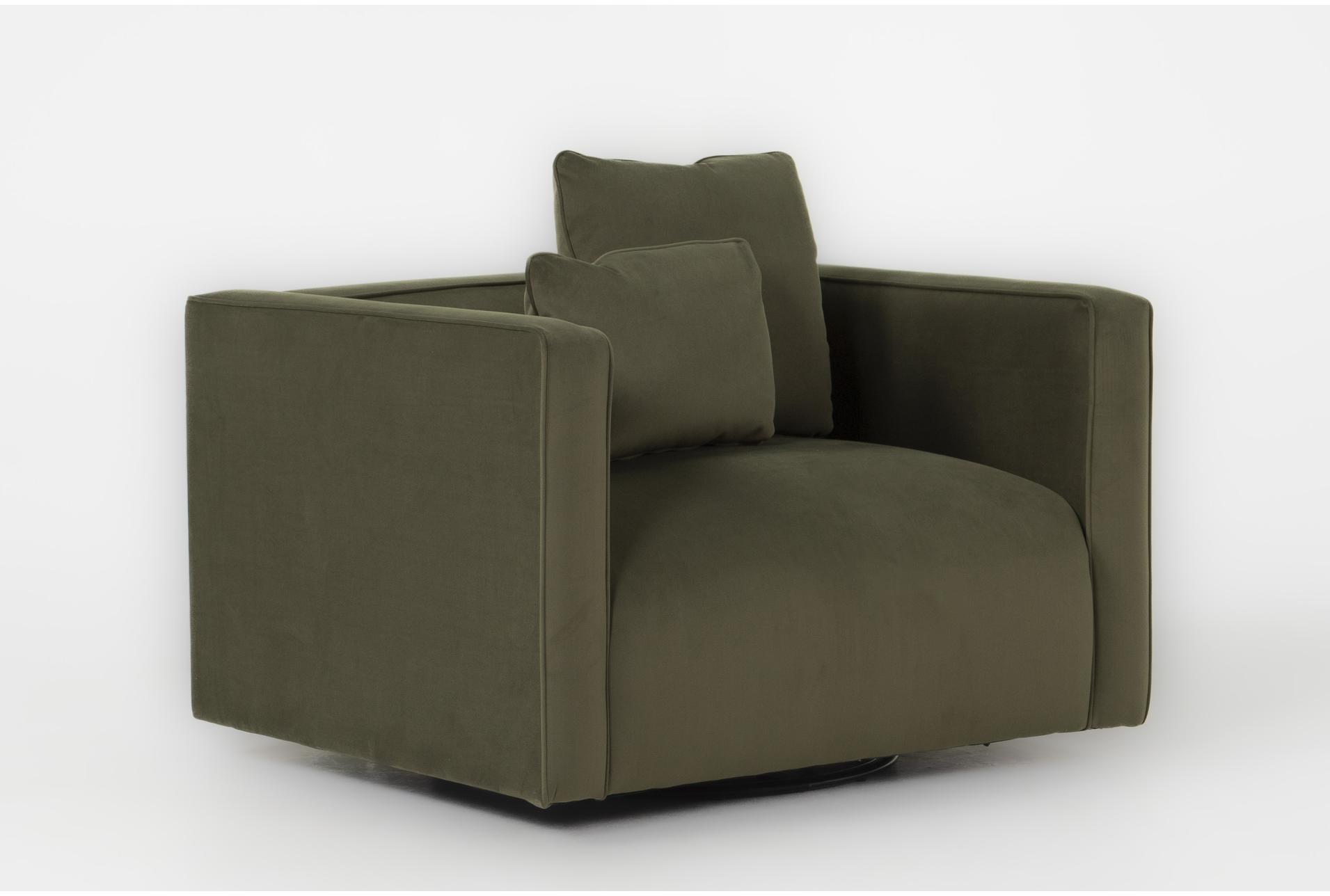 tao olive green velvet 45" swivel arm chair | fabric 7 tao olive green velvet 45" swivel arm chair | fabric