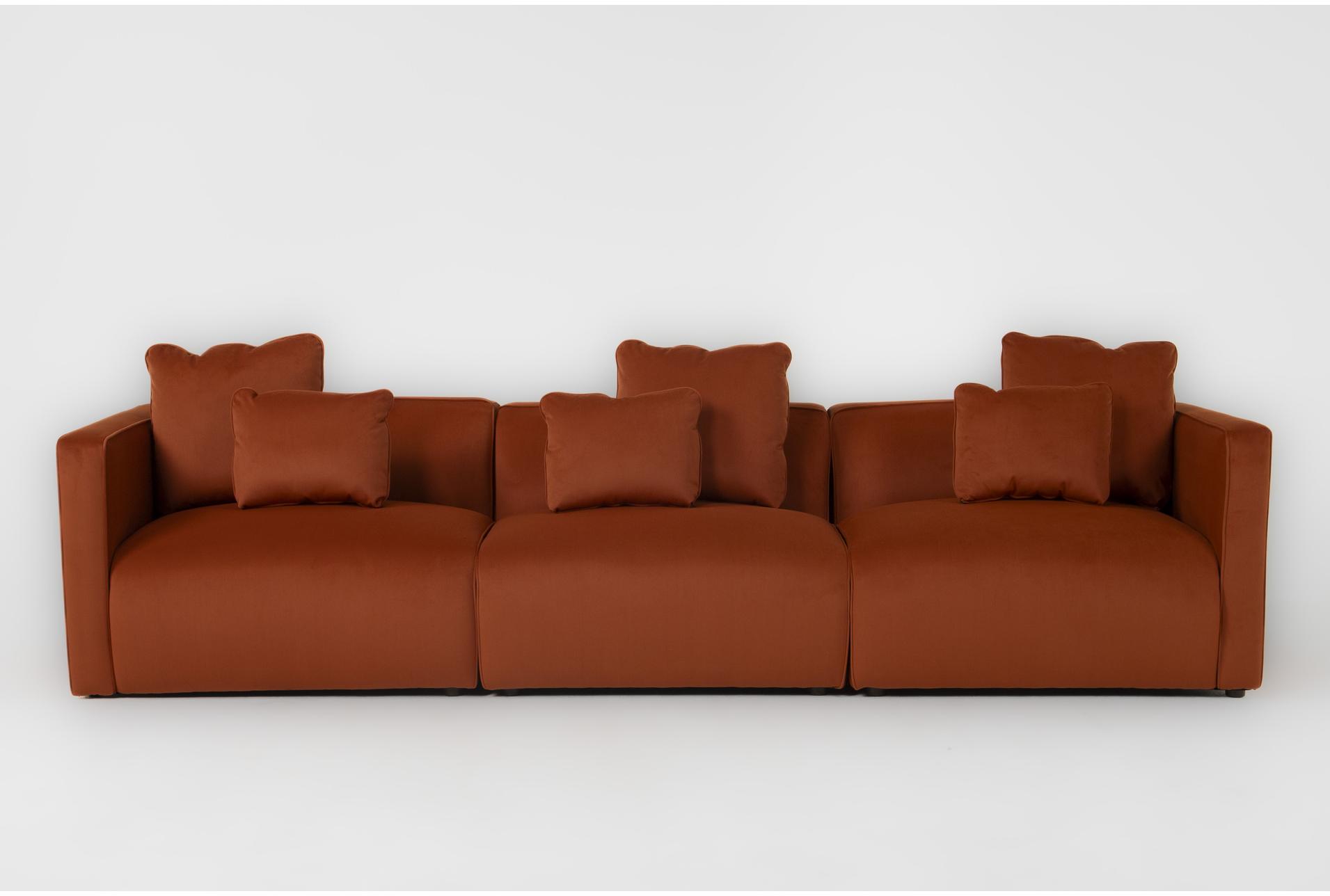 tao burnt sienna velvet 119" 3 piece sofa 1 tao burnt sienna velvet 119" 3 piece sofa