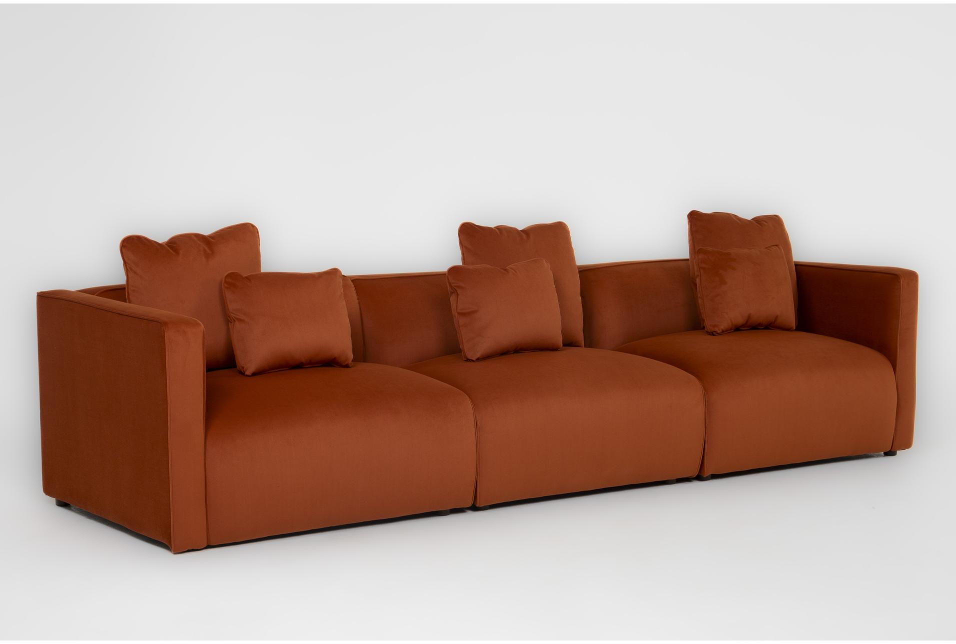 tao burnt sienna velvet 119" 3 piece sofa 9 tao burnt sienna velvet 119" 3 piece sofa