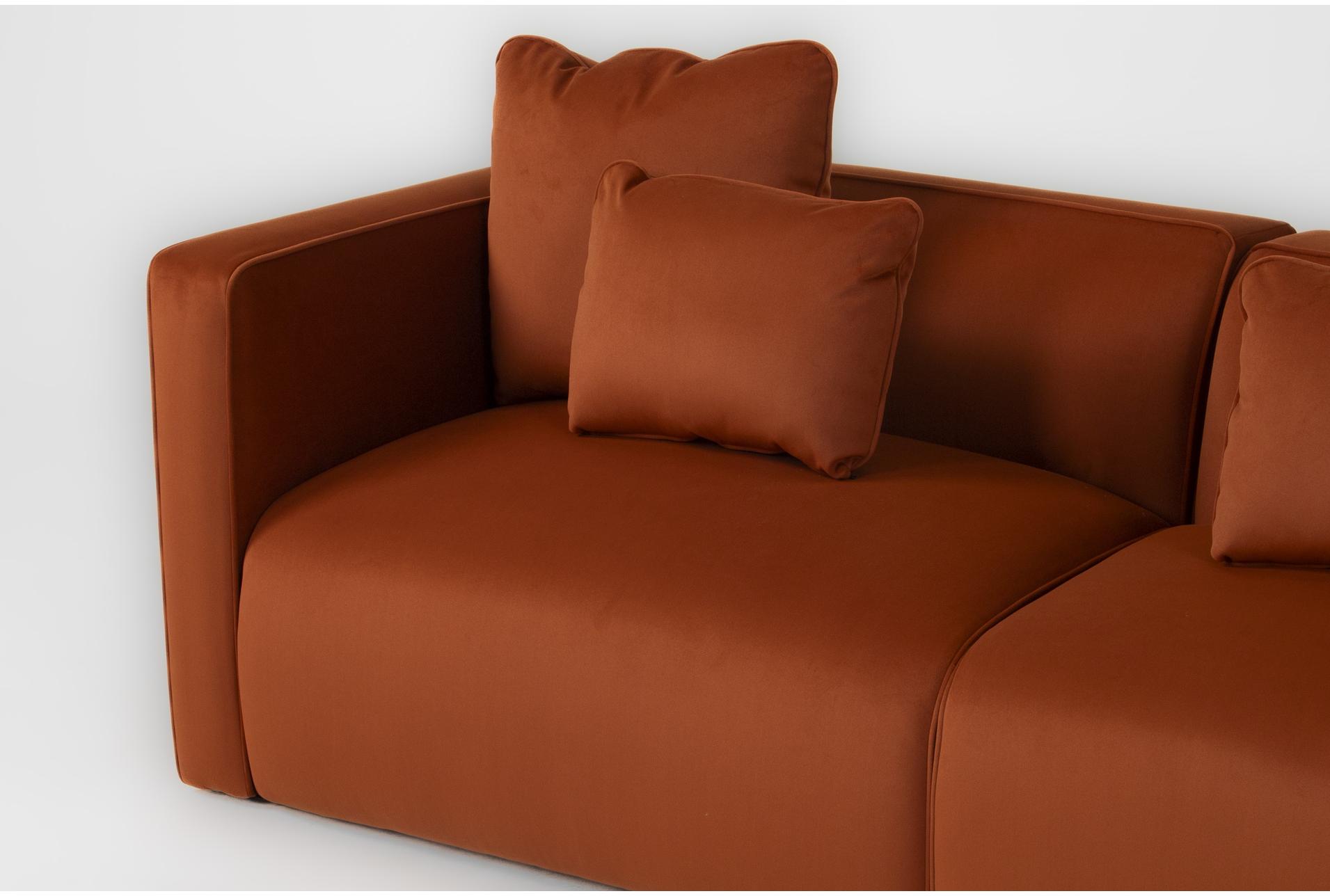 tao burnt sienna velvet 119" 3 piece sofa 11 tao burnt sienna velvet 119" 3 piece sofa
