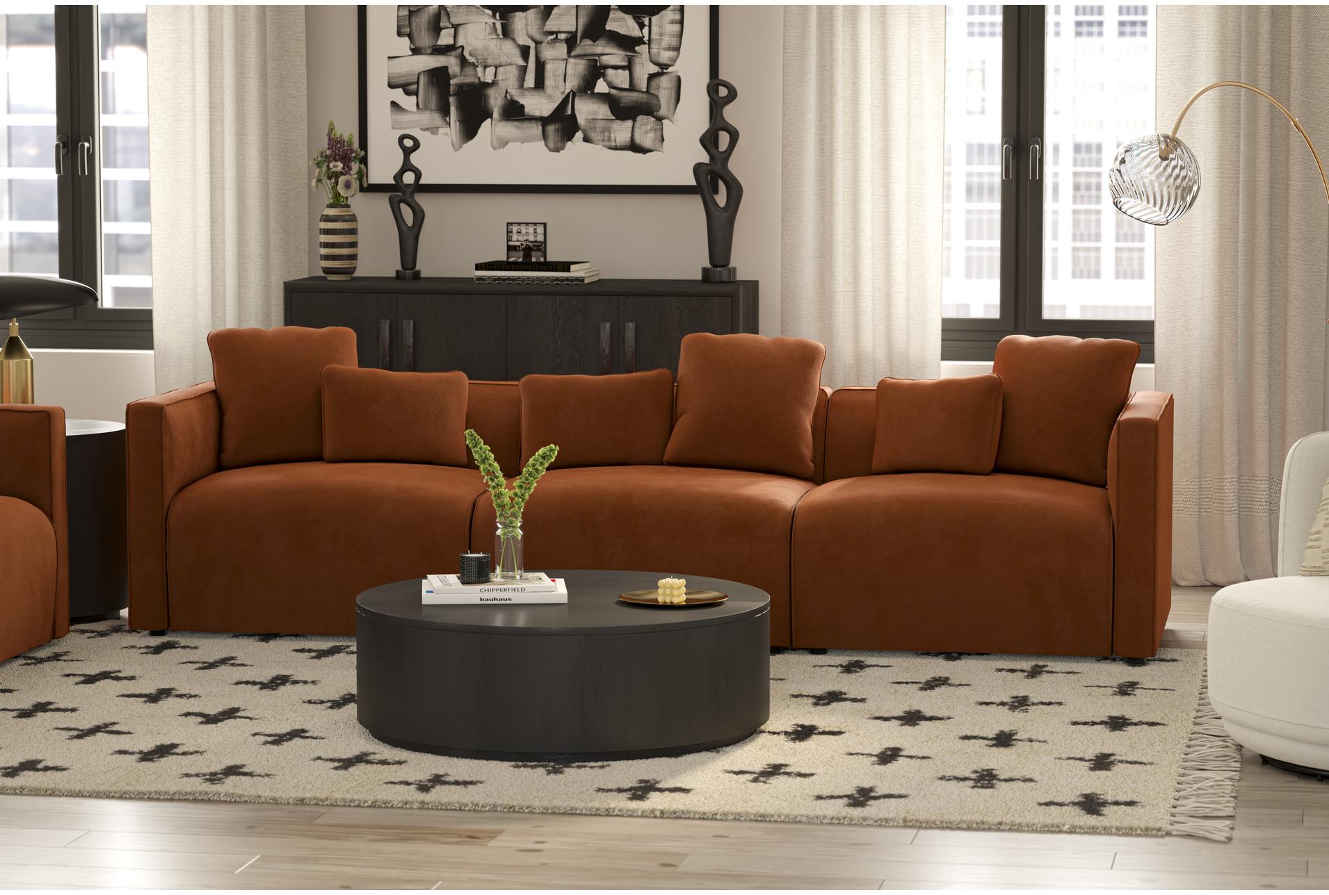 tao burnt sienna velvet 119" 3 piece sofa 14 tao burnt sienna velvet 119" 3 piece sofa