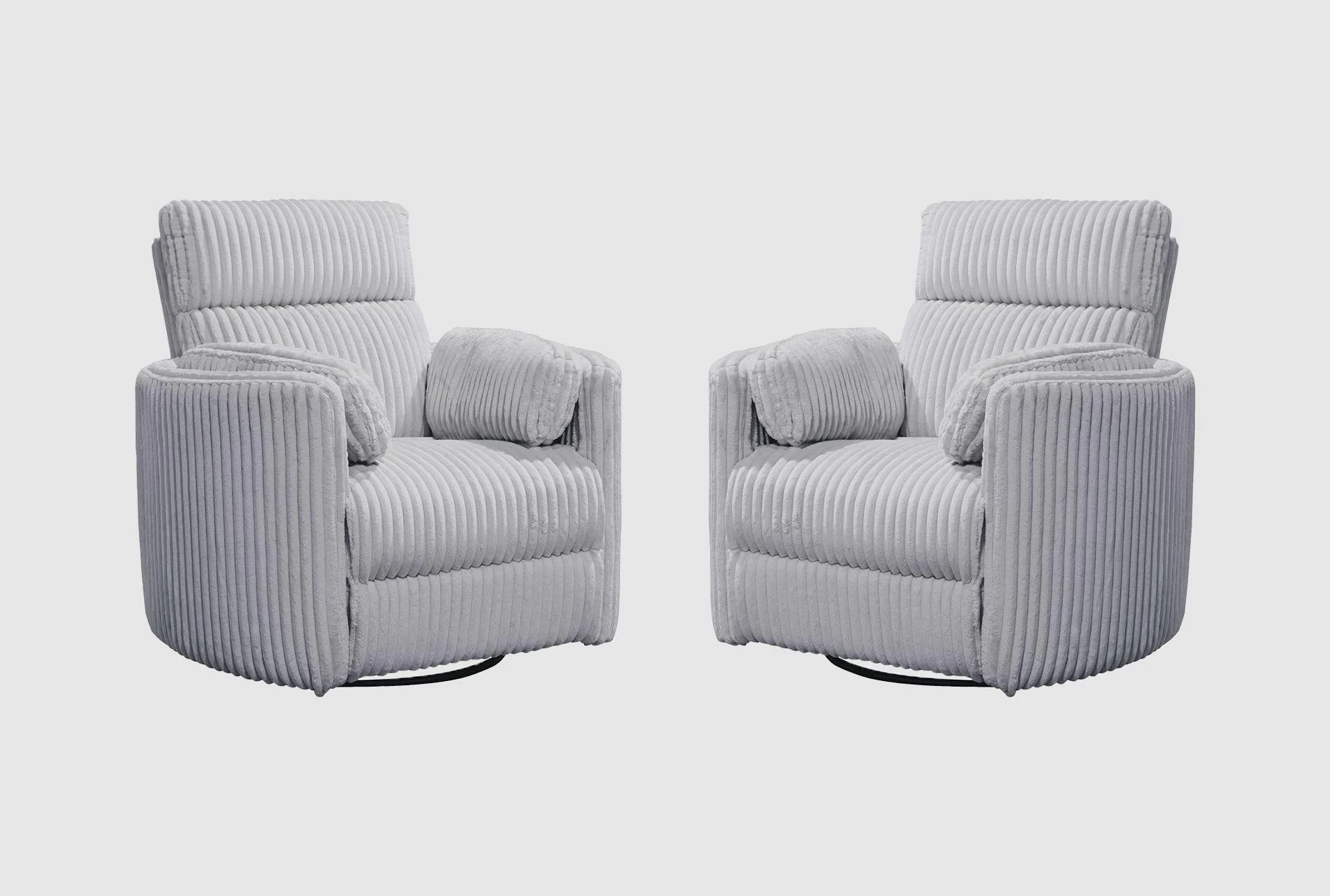 rayna grey plush nursery channeled 40" power swivel glider recliner with usb port set of 2 1 rayna grey plush nursery channeled 40" power swivel glider recliner with usb port set of 2