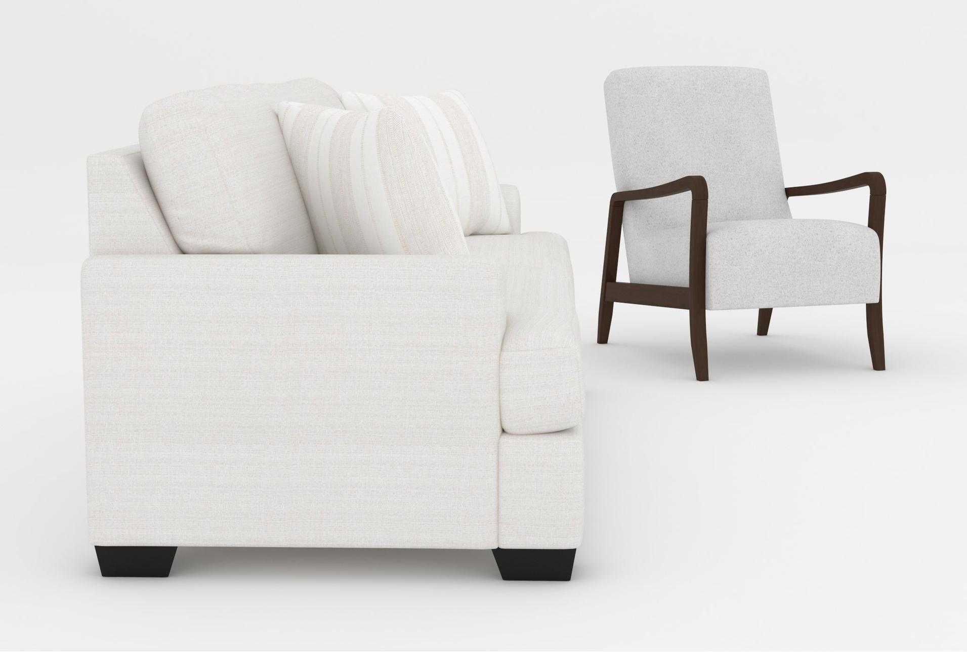 tallulah beige fabric birch 87" sofa|miles white fabric accent arm chair with dark walnut finish 14 tallulah beige fabric birch 87" sofa|miles white fabric accent arm chair with dark walnut finish