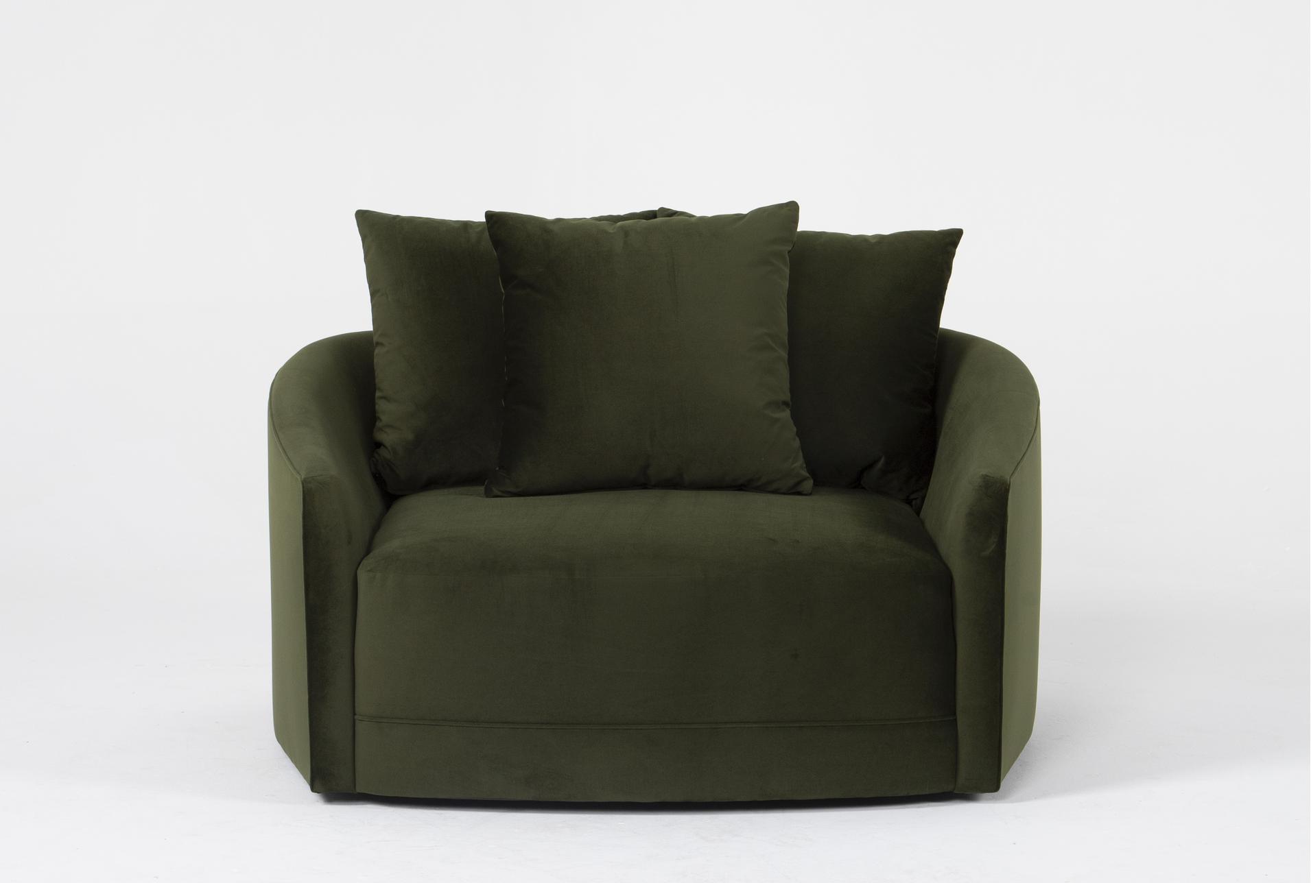 dustin mayes 56" fabric oversized olive green cuddler 1 dustin mayes 56" fabric oversized olive green cuddler