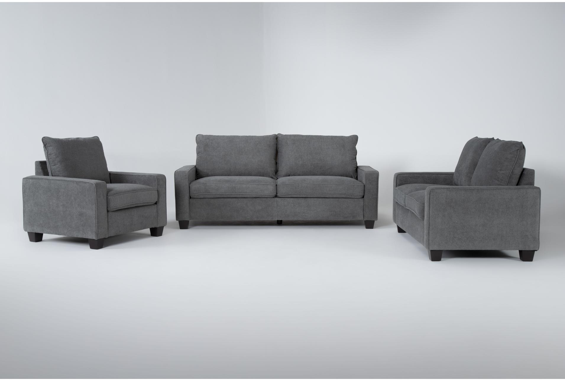 reid grey fabric 3 piece living room set 1 reid grey fabric 3 piece living room set
