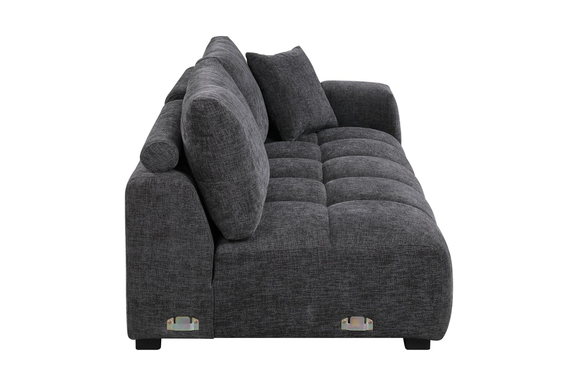 odilon grey chenille sectional sofa with 6 pillows 10 odilon grey chenille sectional sofa with 6 pillows