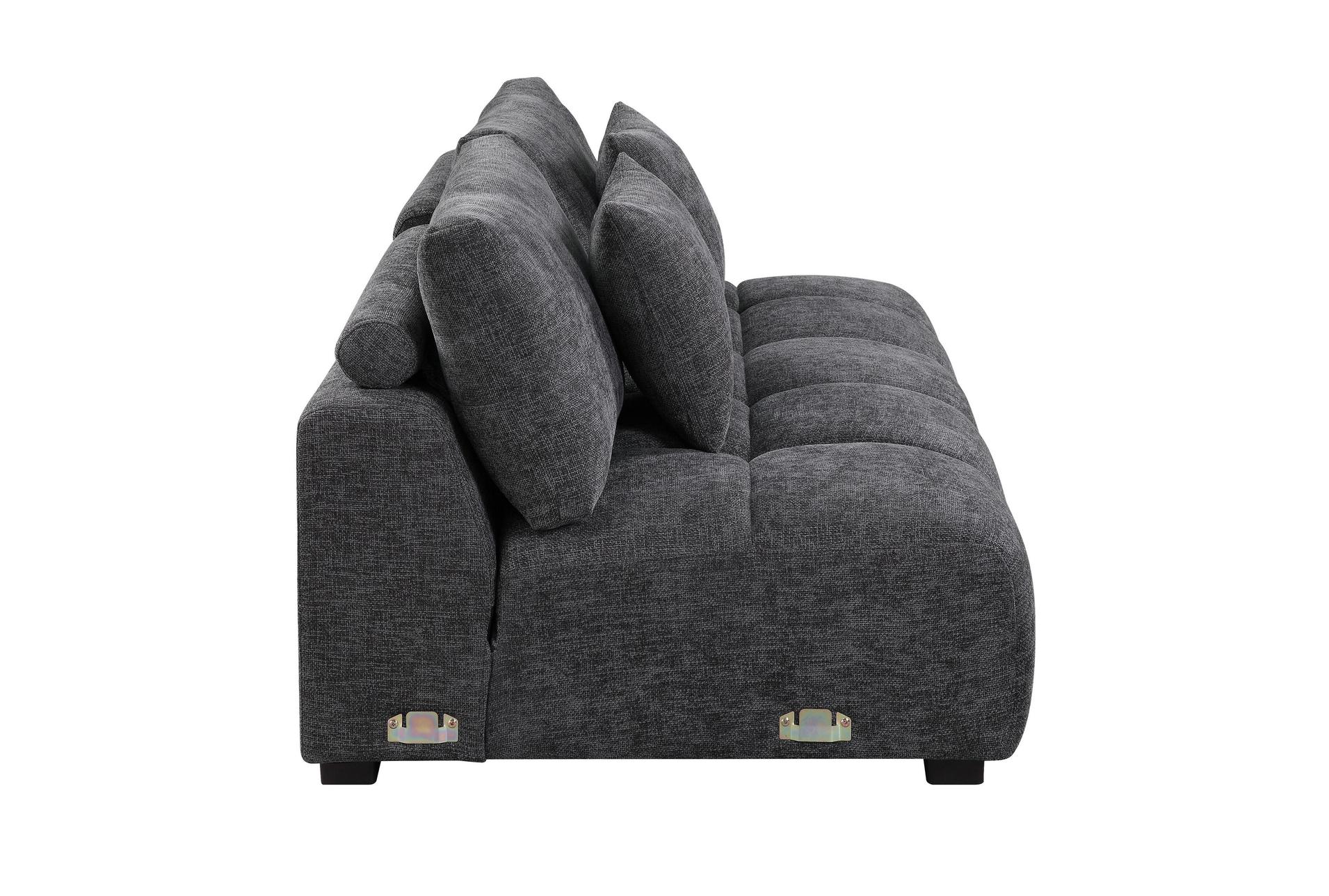 odilon grey chenille sectional sofa with 6 pillows 11 odilon grey chenille sectional sofa with 6 pillows
