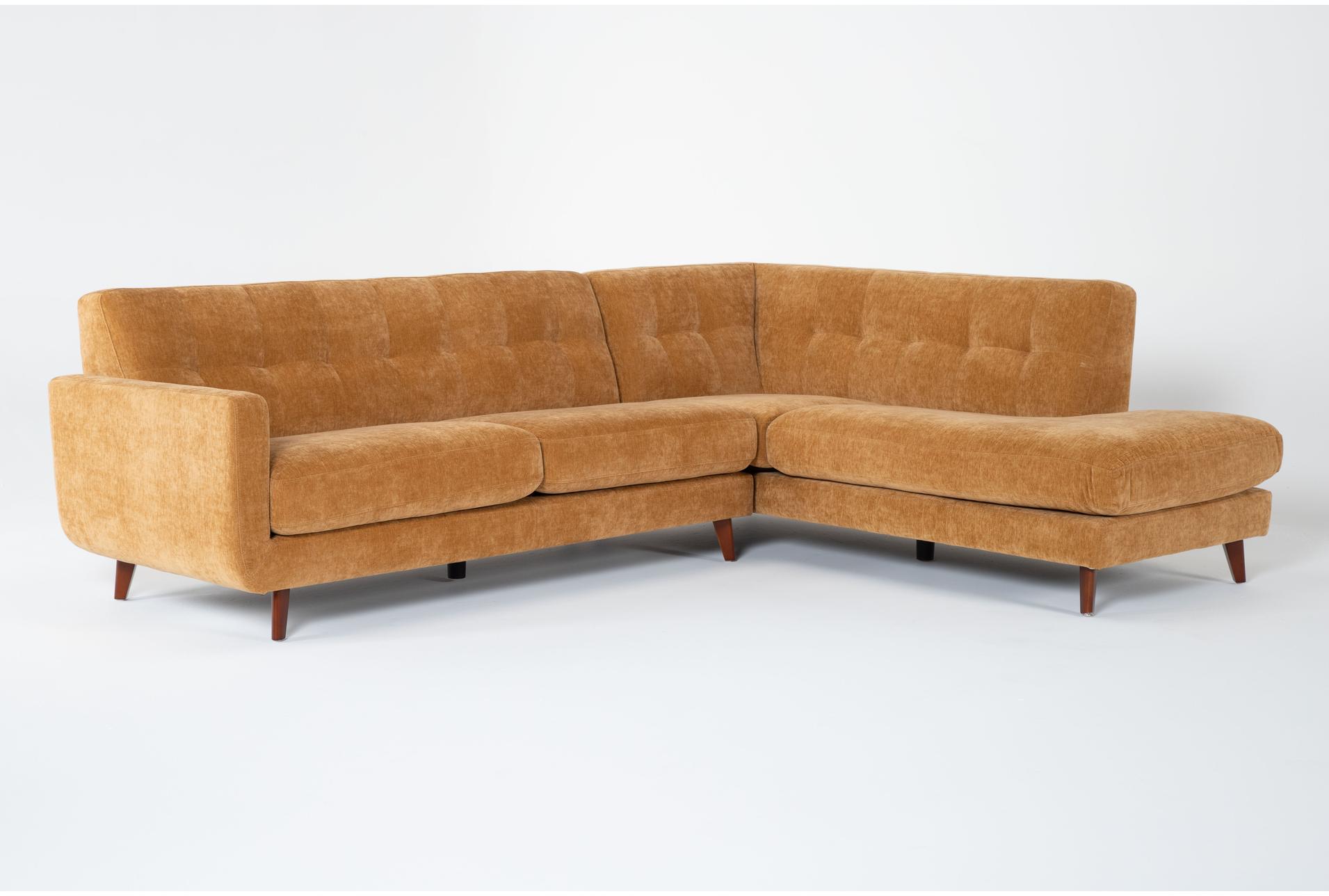 allie buttercup yellow gold fabric 108" 2 piece l-shaped sectional with right arm facing corner chaise | tufted | track arms 1 allie buttercup yellow gold fabric 108" 2 piece l-shaped sectional with right arm facing corner chaise | tufted | track arms