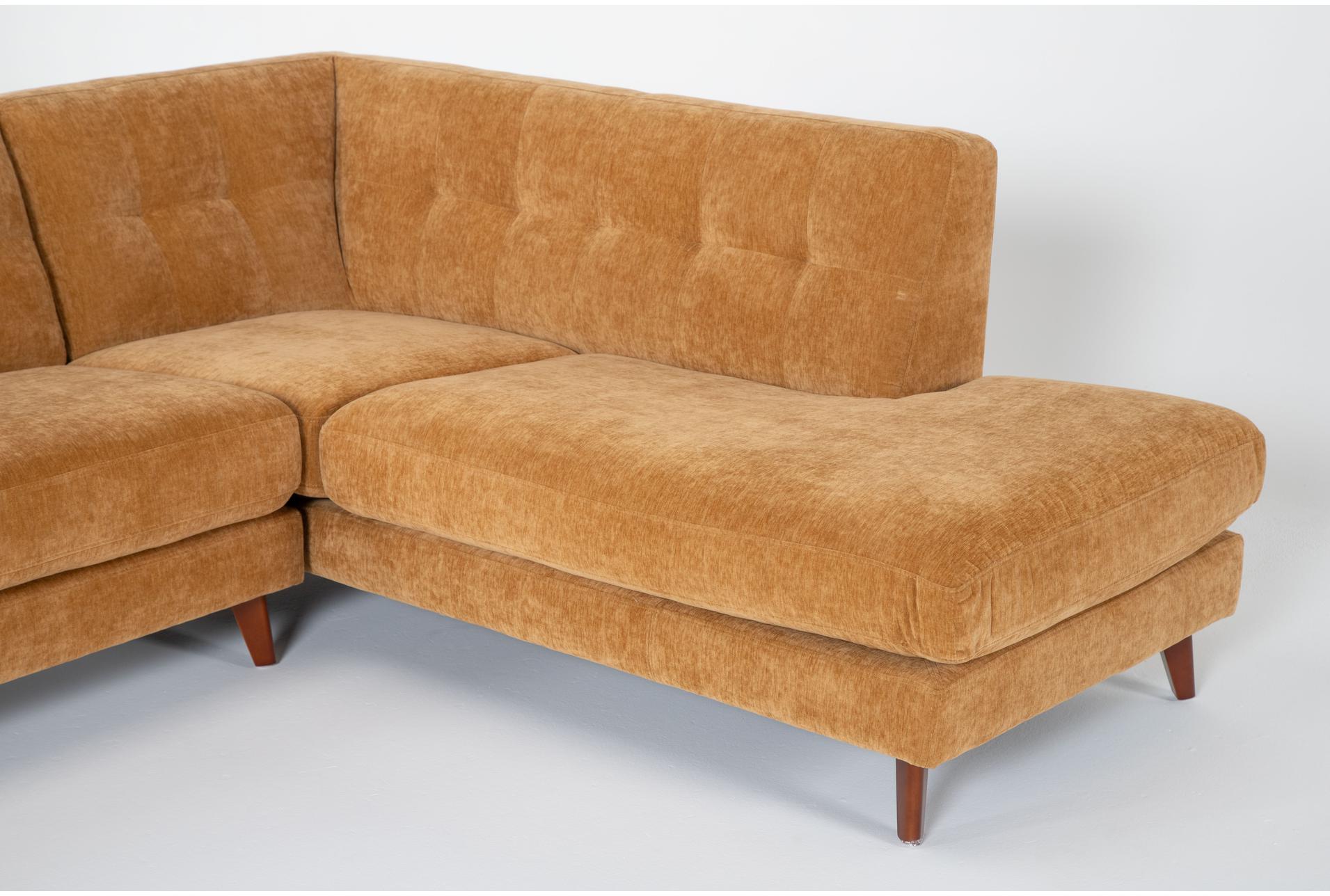 allie buttercup yellow gold fabric 108" 2 piece l-shaped sectional with right arm facing corner chaise | tufted | track arms 10 allie buttercup yellow gold fabric 108" 2 piece l-shaped sectional with right arm facing corner chaise | tufted | track arms