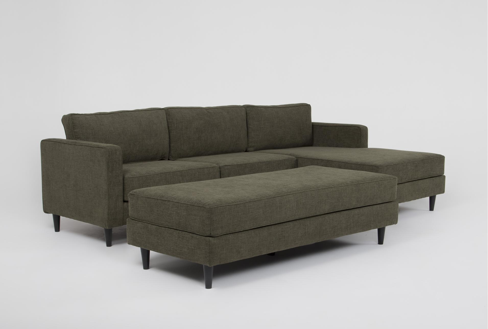 calais iii green 113" 2 piece sectional with right arm facing chaise & cocktail ottoman 1 calais iii green 113" 2 piece sectional with right arm facing chaise & cocktail ottoman