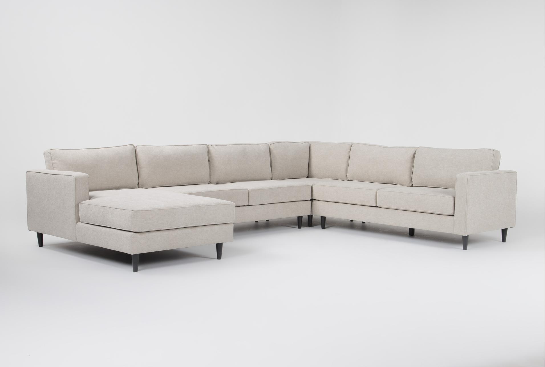 calais iii linen 142" 4 piece sectional with left arm facing chaise 1 calais iii linen 142" 4 piece sectional with left arm facing chaise
