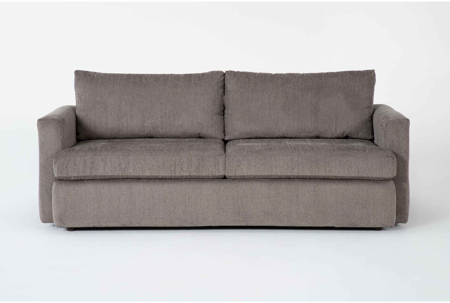 basil grey brown fabric 85" sofa | track arms | loose reversible back 1 basil grey brown fabric 85" sofa | track arms | loose reversible back