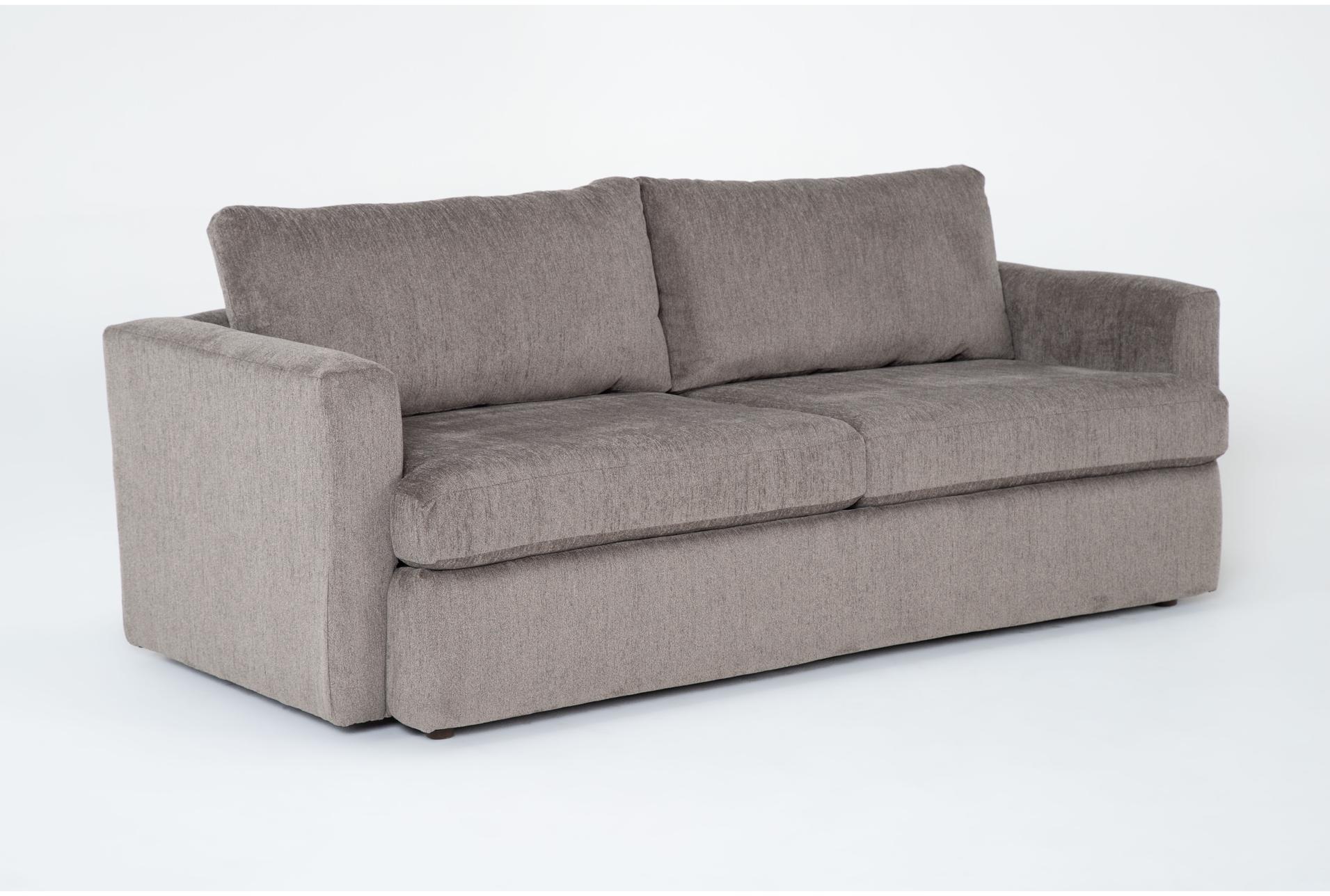 basil grey brown fabric 85" sofa | track arms | loose reversible back 8 basil grey brown fabric 85" sofa | track arms | loose reversible back