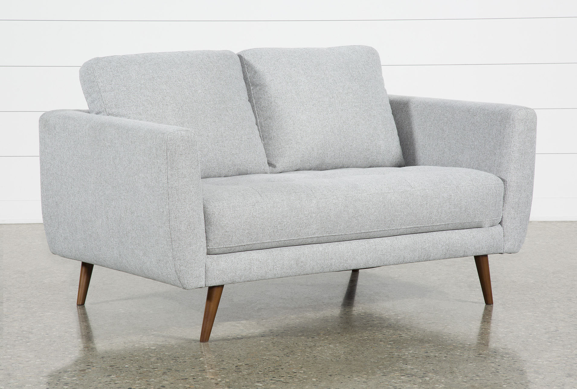 ginger grey fabric 59" loveseat | track arms | tufted | loose reversible back