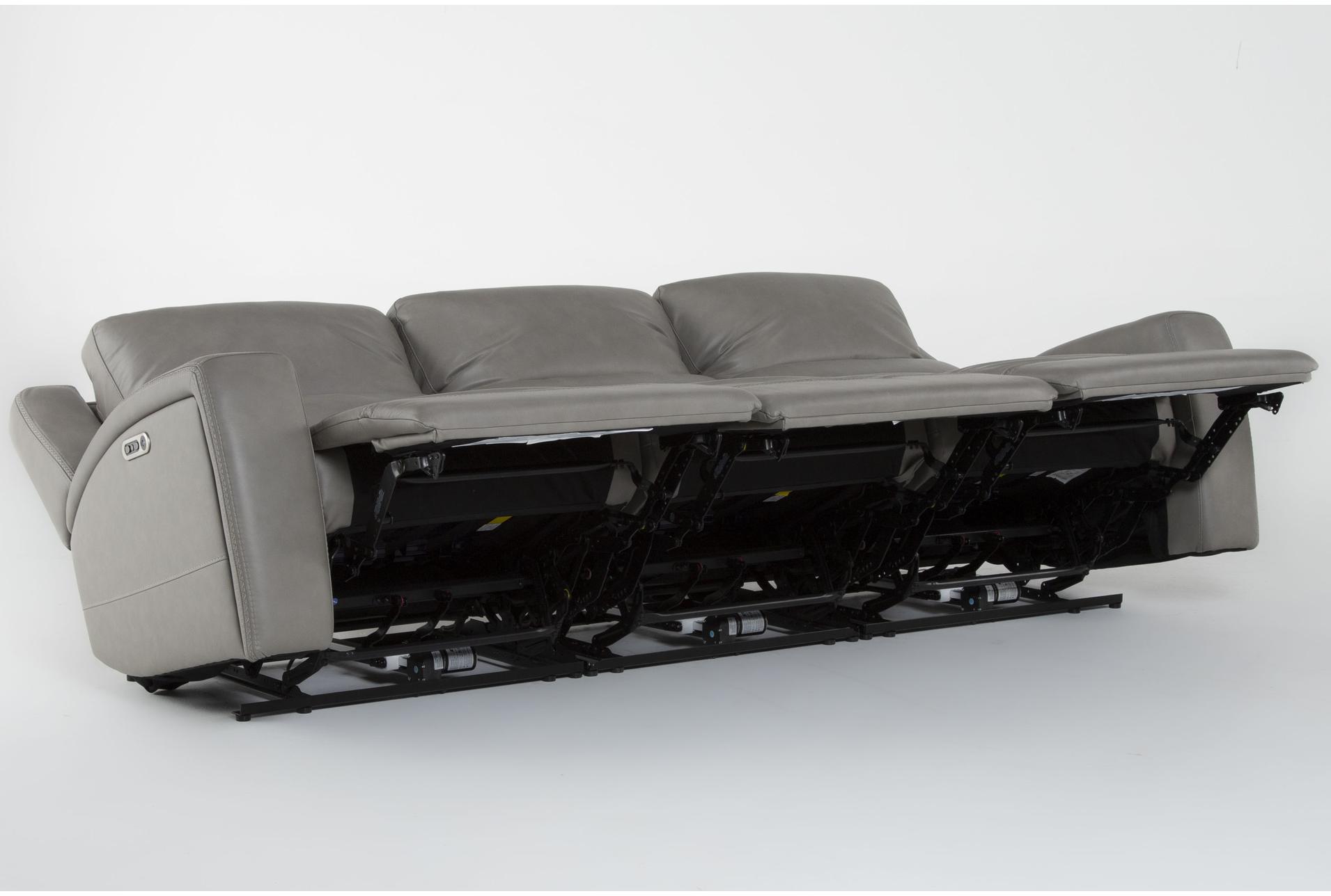liam grey silver leather 105" 3 piece flexsteel power zero gravity triple reclining modular sofa | adjustable headrests 15 liam grey silver leather 105" 3 piece flexsteel power zero gravity triple reclining modular sofa | adjustable headrests