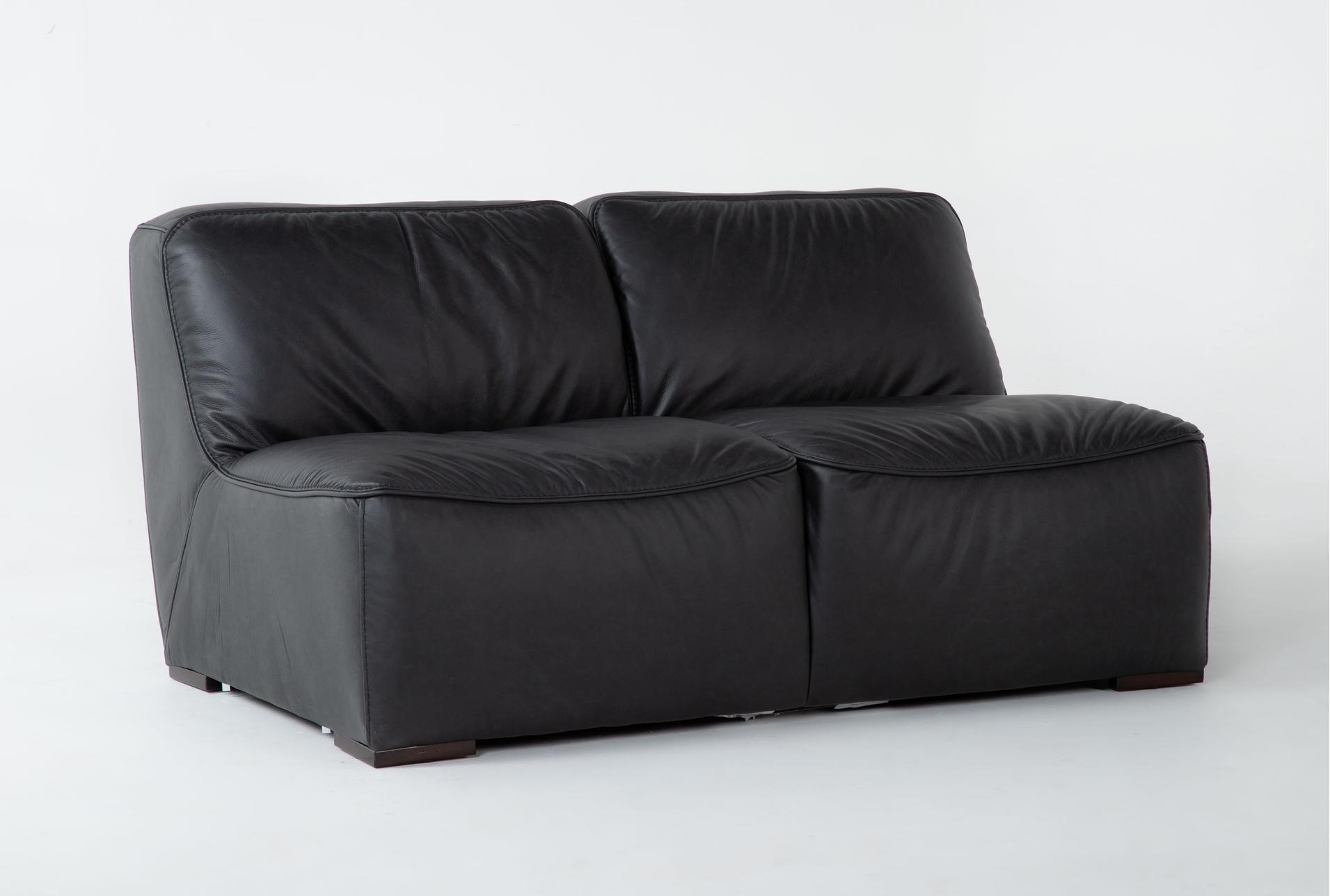 burton dark grey/black leather 62" armless loveseat 8 burton dark grey/black leather 62" armless loveseat