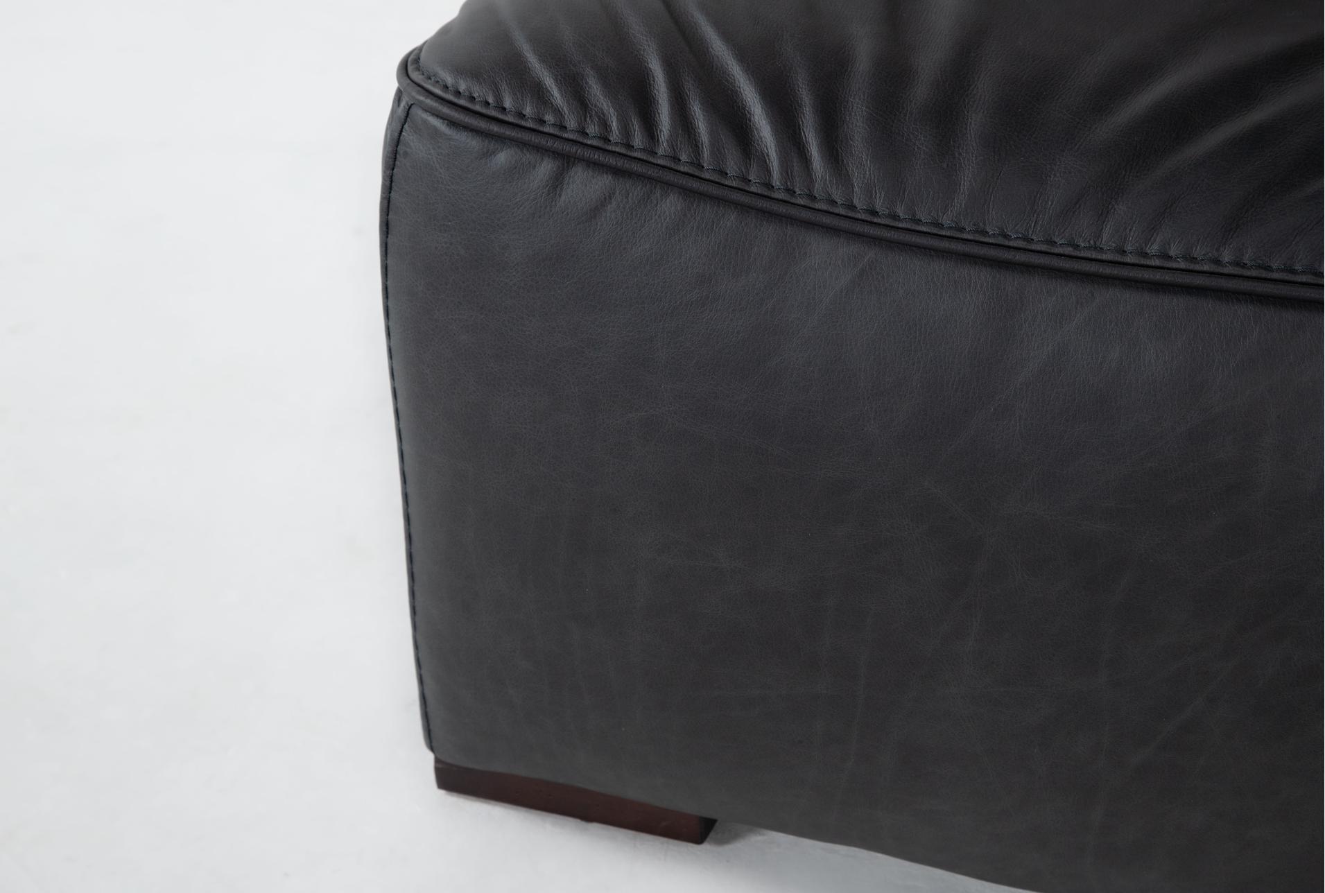 burton dark grey/black leather 62" armless loveseat 9 burton dark grey/black leather 62" armless loveseat