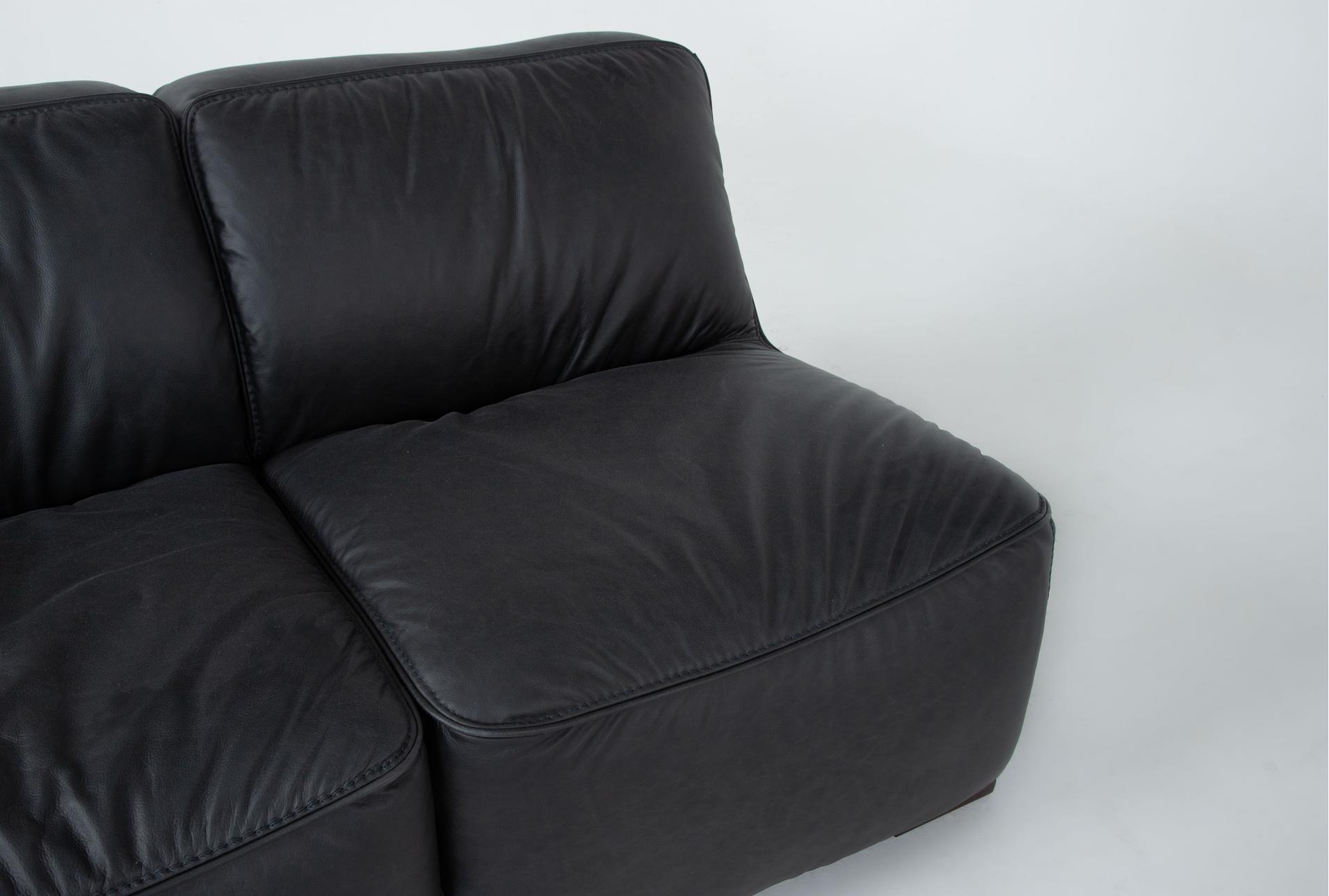 burton dark grey/black leather 62" armless loveseat 11 burton dark grey/black leather 62" armless loveseat