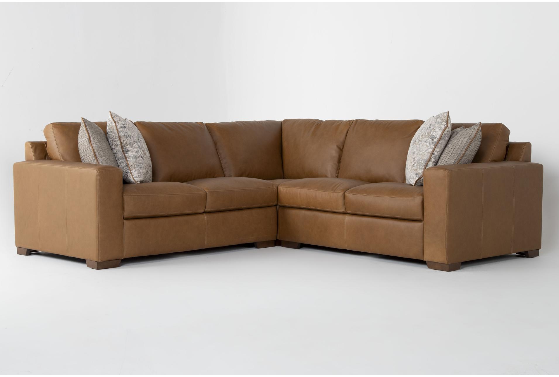 big sur saddle brown natural leather 108" 3 piece l-shaped modular sectional | symmetrical 1 big sur saddle brown natural leather 108" 3 piece l-shaped modular sectional | symmetrical
