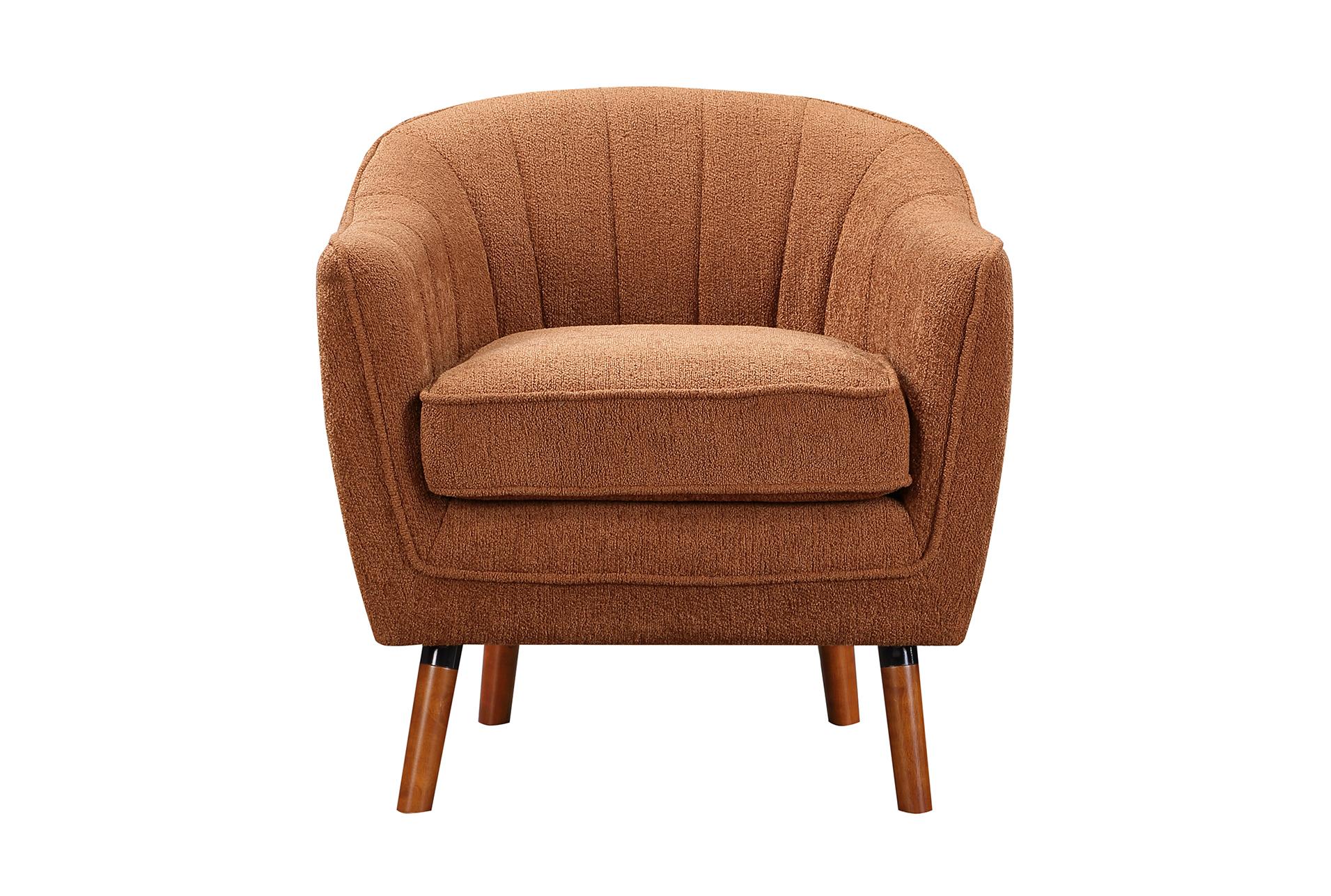 kyrie rust brown fabric accent barrel arm chair | with arms | solid 10 kyrie rust brown fabric accent barrel arm chair | with arms | solid