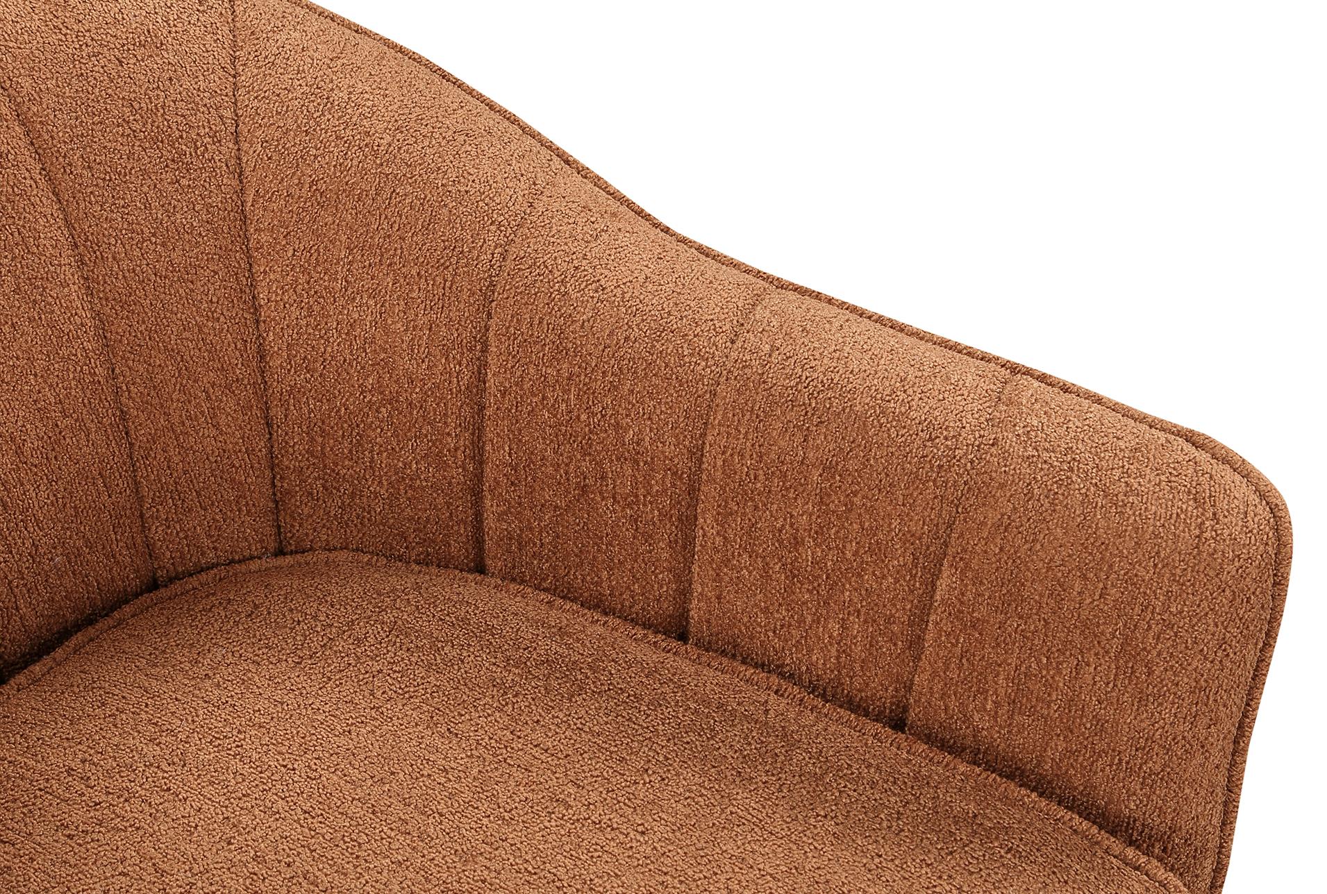 kyrie rust brown fabric accent barrel arm chair | with arms | solid 12 kyrie rust brown fabric accent barrel arm chair | with arms | solid